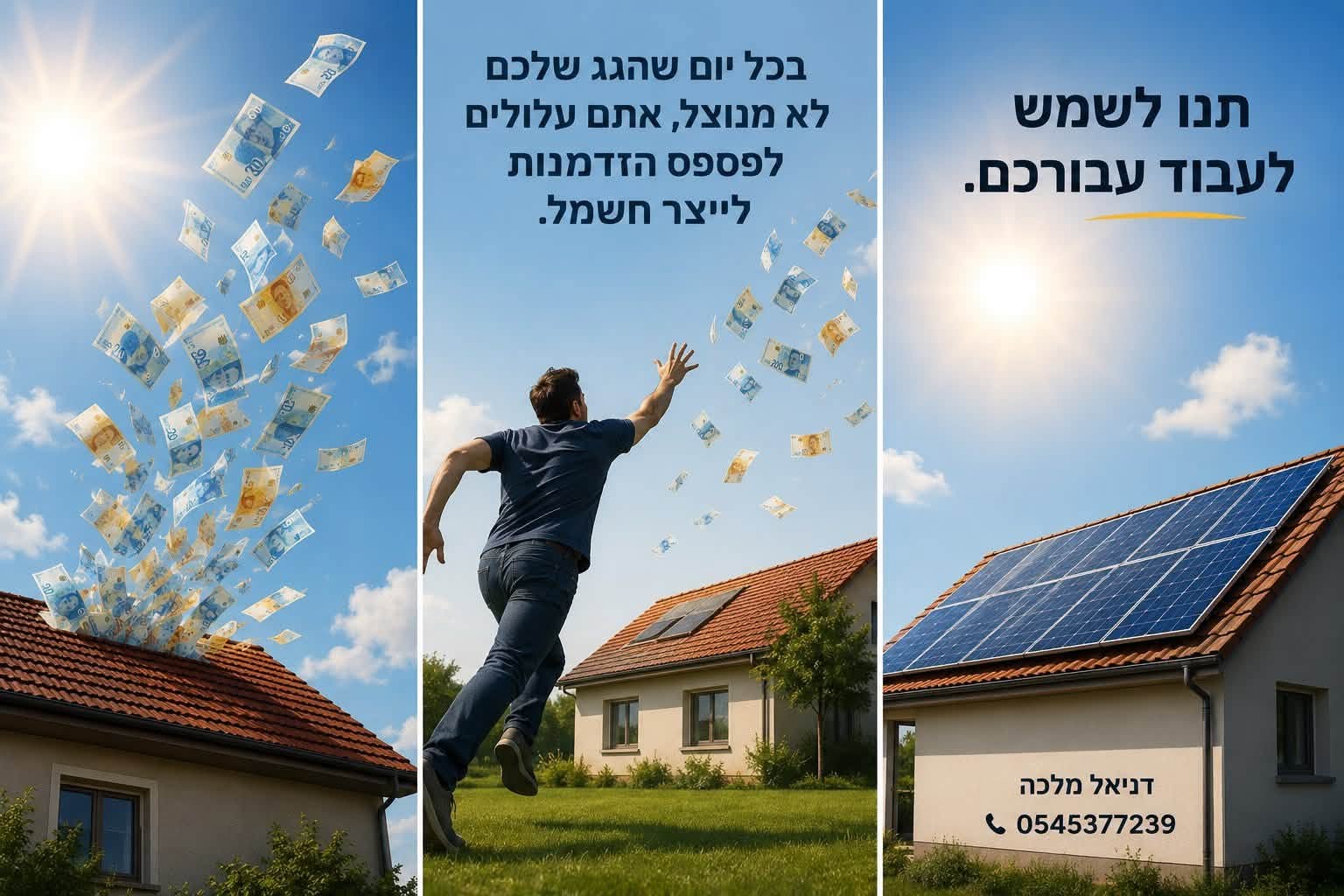 תנו לשמש לעבוד עבורכם — באנר שיווקי